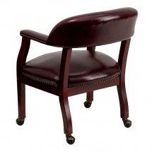 Flash Furniture B-Z100-OXBLOOD-GG Oxblood Vinyl Luxurious Conference Chair with Casters addl-1