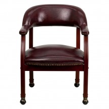Flash Furniture B-Z100-OXBLOOD-GG Oxblood Vinyl Luxurious Conference Chair with Casters addl-2