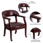 Flash Furniture B-Z100-OXBLOOD-GG Oxblood Vinyl Luxurious Conference Chair with Casters addl-7