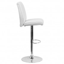 Flash Furniture CH-122090-WH-GG Contemporary White Vinyl Adjustable Height Bar Stool addl-4