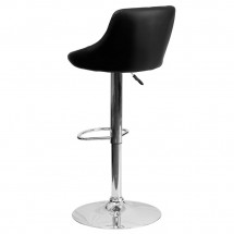 Flash Furniture CH-82028A-BK-GG Contemporary Black Vinyl Bucket Seat Adjustable Height Bar Stool addl-1