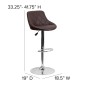 Flash Furniture CH-82028A-BRN-GG Contemporary Brown Vinyl Bucket Seat Adjustable Height Bar Stool addl-5