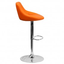 Flash Furniture CH-82028A-ORG-GG Contemporary Orange Vinyl Bucket Seat Adjustable Height Bar Stool addl-4