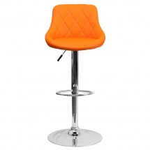 Flash Furniture CH-82028A-ORG-GG Contemporary Orange Vinyl Bucket Seat Adjustable Height Bar Stool addl-2