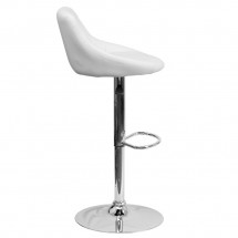 Flash Furniture CH-82028A-WH-GG Contemporary White Vinyl Bucket Seat Adjustable Height Bar Stool addl-4