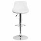 Flash Furniture CH-82028A-WH-GG Contemporary White Vinyl Bucket Seat Adjustable Height Bar Stool addl-3