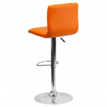 Flash Furniture CH-92023-1-ORG-GG Contemporary Orange Vinyl Adjustable Height Bar Stool addl-1