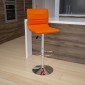 Flash Furniture CH-92023-1-ORG-GG Contemporary Orange Vinyl Adjustable Height Bar Stool addl-6