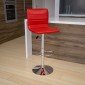 Flash Furniture CH-92023-1-RED-GG Contemporary Red Vinyl Adjustable Height Bar Stool addl-6