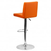 Flash Furniture CH-92066-ORG-GG Contemporary Orange Vinyl Adjustable Height Bar Stool addl-2