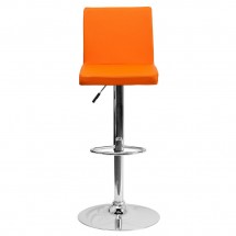 Flash Furniture CH-92066-ORG-GG Contemporary Orange Vinyl Adjustable Height Bar Stool addl-3