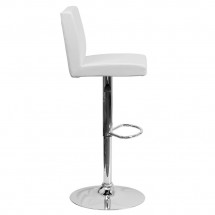 Flash Furniture CH-92066-WH-GG Contemporary White Vinyl Adjustable Height Bar Stool addl-4