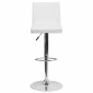 Flash Furniture CH-92066-WH-GG Contemporary White Vinyl Adjustable Height Bar Stool addl-3