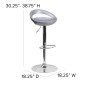 Flash Furniture CH-TC3-1062-SIL-GG Contemporary Silver Plastic Adjustable Height Bar Stool addl-5