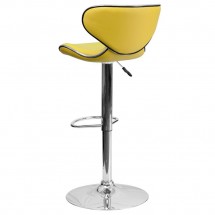 Flash Furniture DS-815-YEL-GG Contemporary Cozy Mid-Back Yellow Vinyl Adjustable Height Bar Stool addl-1