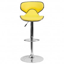 Flash Furniture DS-815-YEL-GG Contemporary Cozy Mid-Back Yellow Vinyl Adjustable Height Bar Stool addl-2