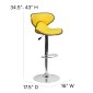 Flash Furniture DS-815-YEL-GG Contemporary Cozy Mid-Back Yellow Vinyl Adjustable Height Bar Stool addl-5