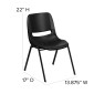 Flash Furniture RUT-12-PDR-BLACK-GG HERCULES Series 440 Lb. Capacity Black Ergonomic Shell Stack Chair with Black Frame, 12 Seat Height addl-5