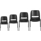 Flash Furniture RUT-16-PDR-BLACK-GG HERCULES Series 661 Lb. Capacity Black Ergonomic Shell Stack Chair with Black Frame, 16 Seat Height addl-3