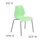 Flash Furniture RUT-288-GREEN-GG HERCULES Series 770 Lb. Capacity Green Stack Chair with Lumbar Support and Silver Frame addl-4