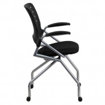 Flash Furniture WL-A224V-A-GG Galaxy Mobile Nesting Chair with Arms and Black Fabric Seat addl-4