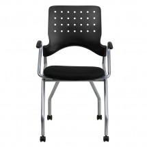 Flash Furniture WL-A224V-A-GG Galaxy Mobile Nesting Chair with Arms and Black Fabric Seat addl-2