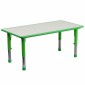 Flash Furniture YU-YCY-060-0034-RECT-TBL-GREEN-GG Adjustable Rectangular Green Plastic Activity Table Set with 4 School Chairs, 23-5/8 x 47-1/4 addl-1