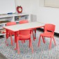 Flash Furniture YU-YCY-060-0034-RECT-TBL-RED-GG Adjustable Rectangular Red Plastic Activity Table Set with 4 School Chairs, 23-5/8 x 47-1/4 addl-5