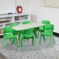 Flash Furniture YU-YCY-060-0036-RECT-TBL-GREEN-GG Adjustable Rectangular Green Plastic Activity Table Set with 6 School Chairs, 23-5/8 x 47-1/4 addl-5