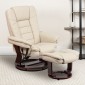Flash Furniture BT-7818-BGE-GG Contemporary Beige Leather Recliner / Ottoman with Swiveling Mahogany Wood Base addl-6