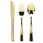 TigerChef Heavyweight Premium Plastic Dinnerware Set with Gold and Silver Trim - Service for 20 addl-4