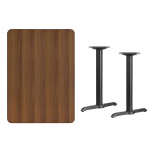 Flash Furniture XU-WALTB-3042-T0522-GG 30 x 42 Rectangular Walnut Laminate Table Top with 5 x 22 Table Height Bases addl-1