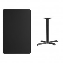 Flash Furniture XU-BLKTB-3048-T2230-GG 30 x 48 Rectangular Black Laminate Table Top with 22 x 30 Table Height Base addl-1