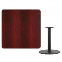 Flash Furniture XU-MAHTB-4242-TR24-GG 42 Square Mahogany Laminate Table Top with 24 Round Table Height Base addl-1