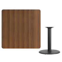 Flash Furniture XU-WALTB-4242-TR24-GG 42 Square Walnut Laminate Table Top with 24 Round Table Height Base addl-1
