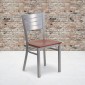 Flash Furniture XU-DG-60401-CHYW-GG HERCULES Silver Slat Back Metal Restaurant Chair - Cherry Wood Seat addl-4