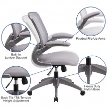 Flash Furniture BL-ZP-8805-GY-GG Mid Back Gray Mesh Swivel Task Chair addl-5