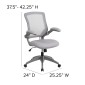 Flash Furniture BL-ZP-8805-GY-GG Mid Back Gray Mesh Swivel Task Chair addl-6