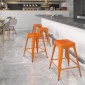 Flash Furniture CH-31320-24-OR-GG Backless Orange Metal Indoor-Outdoor Counter Height Stool with Square Seat 24 addl-2