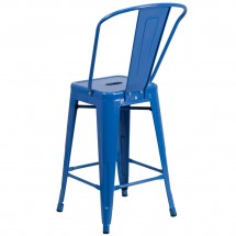 Flash Furniture CH-31320-24GB-BL-GG Blue Metal Indoor-Outdoor Counter Height Stool with Square Seat and Back 24 addl-2