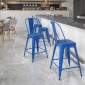 Flash Furniture CH-31320-24GB-BL-GG Blue Metal Indoor-Outdoor Counter Height Stool with Square Seat and Back 24 addl-5