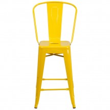 Flash Furniture CH-31320-24GB-YL-GG Yellow Metal Indoor-Outdoor Counter Height Stool with Square Seat and Back 24 addl-3