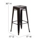 Flash Furniture CH-31320-30-BQ-GG Backless Black-Antique Gold Metal Indoor-Outdoor Barstool with Square Seat 30 addl-1