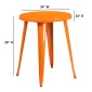 Flash Furniture CH-51080-29-OR-GG 24 Round Orange Metal Indoor-Outdoor Table addl-1