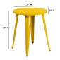 Flash Furniture CH-51080-29-YL-GG 24 Round Yellow Metal Indoor-Outdoor Table addl-1