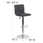 Flash Furniture CH-92023-1-GY-GG Contemporary Gray Vinyl Adjustable Height Barstool with Chrome Base addl-5
