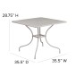 Flash Furniture CO-6-SIL-GG 35.5 Square Silver Indoor-Outdoor Steel Patio Table addl-1