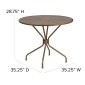 Flash Furniture CO-7-GD-GG 35.25 Round Gold Indoor-Outdoor Steel Patio Table addl-1