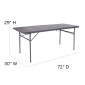 Flash Furniture DAD-LF-183Z-DG-GG Dark Gray Plastic Folding Table with Carrying Handle 30W x 72L addl-4