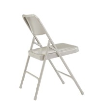 National Public Seating 202 Gray Metal Double Hinge Folding Chair, 4/Carton addl-3